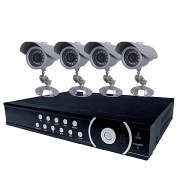 Kit Cftv Dvr H.264 / 4 Canais / 4 Cameras  / 4 Fonte 1a